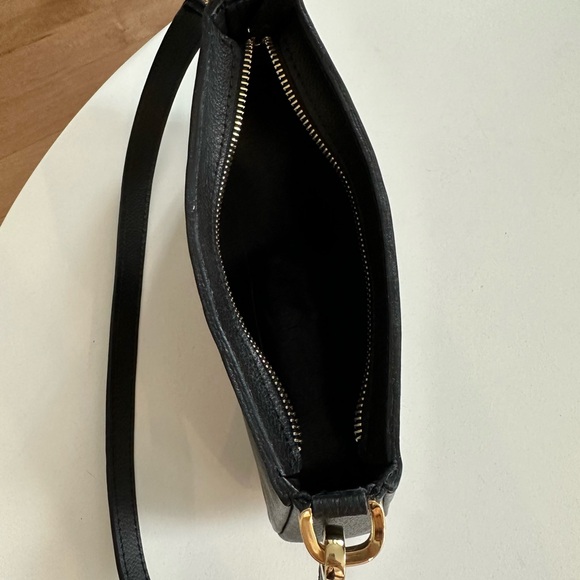 Black Genuine Leather Baguette Bag - Picture 7 of 9